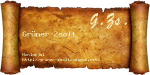 Grüner Zsolt névjegykártya